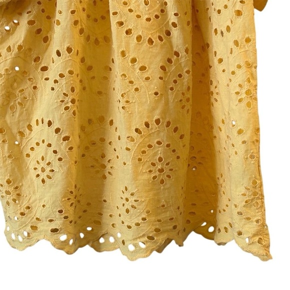 Cynthia Rowley Women's Yellow Eyelet Off-Shoulder Blouse Size M - Picture 2 of 7